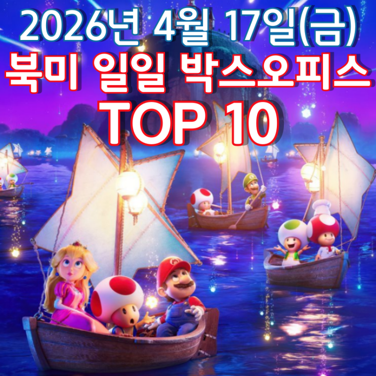  [4월 17일] 북미 박스오피스 - '미이라' 신작도 멈추지 못한 '슈퍼 마리오 갤럭시' 정상 질주