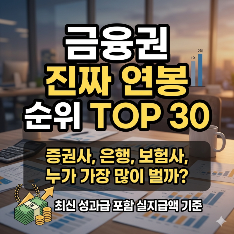 [금융권 평균 연봉 순위] 돈 다루는 직장인들의 현실 스트레스와 보상 랭킹 TOP 30