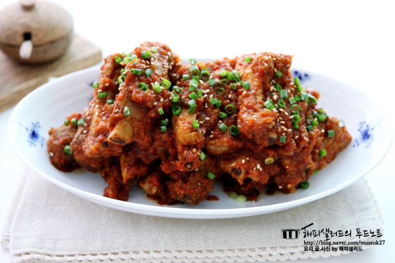 매운 돼지 등갈비찜 레시피 매운 쪽갈비찜 만들기