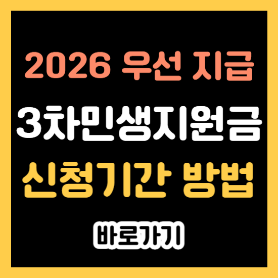 3차 민생지원금 우선 대상자 지급일 신청기간 방법 필요서류 사용처 조회