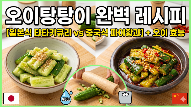여름반찬 중국식 오이무침 요리법 오이탕탕이 레시피 파이황과 제철 오이 요리