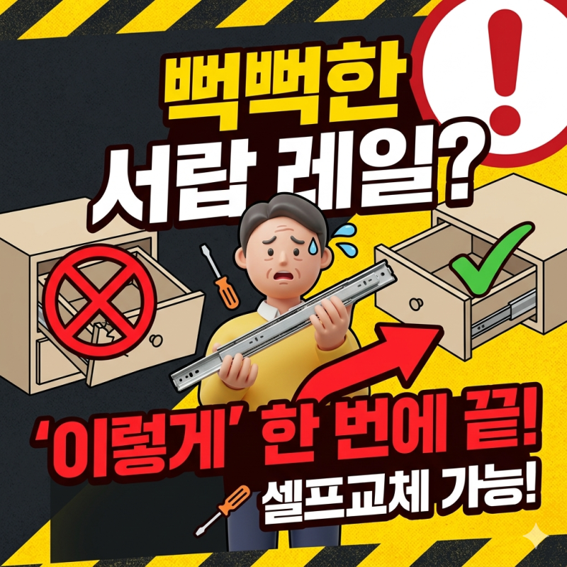 서랍이 뻑뻑하다면? 레일 교체 한 번에 끝내는 법