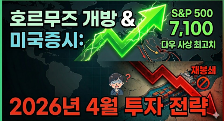  호르무즈 개방, 미국 증시 달아오른 2026년 4월의 투자 전략은?