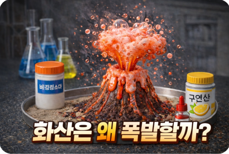 과학의 달 행사) 아이들과 함께하는 화산폭발 실험