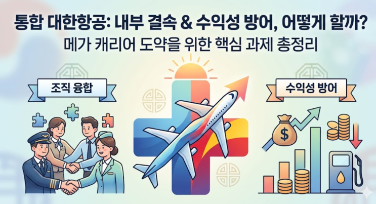  통합 앞둔 대한항공, 내부 결속과 수익성 방어 어떻게 해낼까