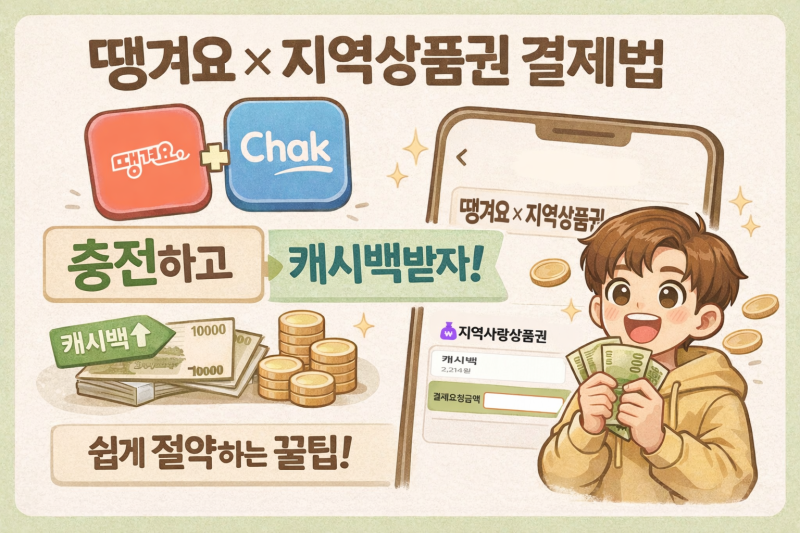 땡겨요 지역상품권 Chak으로 결제하는 법