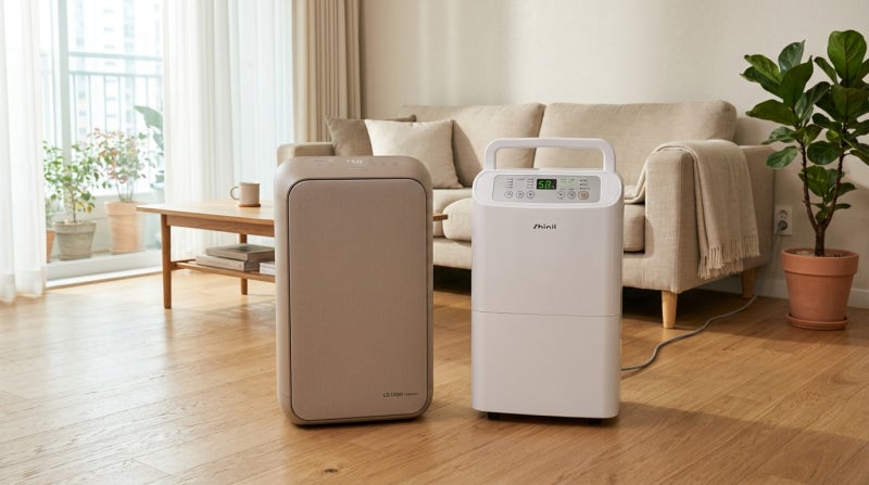 제습기 두 달 쓰고 비교한 후기 — LG 오브제 20L vs 신일 AI 19L, 장마 전에 사야 하는 진짜 이유