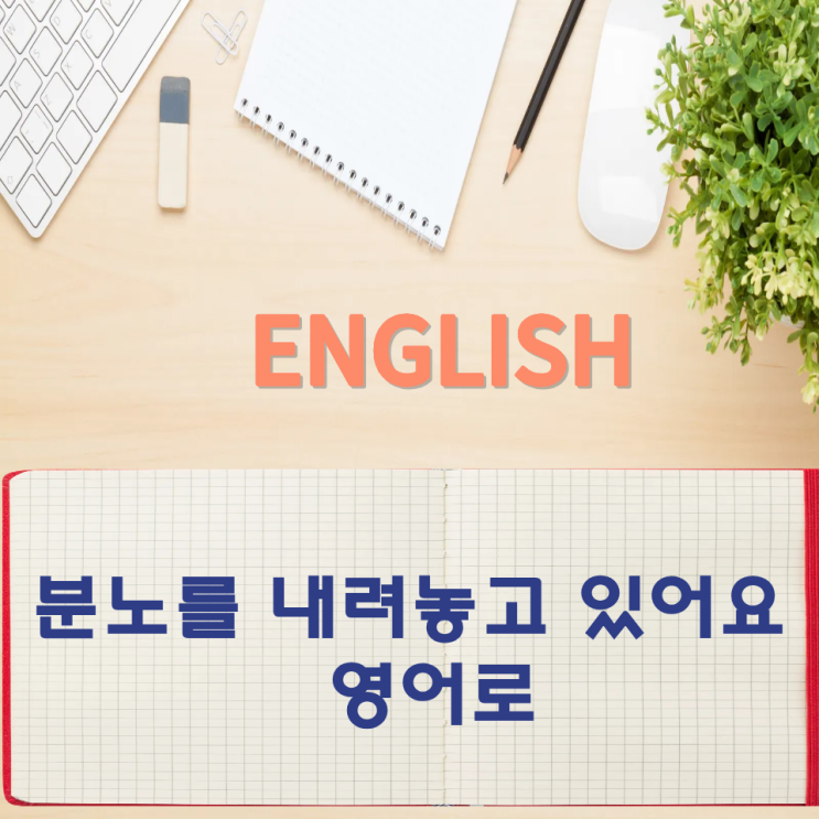  오늘의 영어회화 스터디 분노를 내려놓고 있어요 영어로