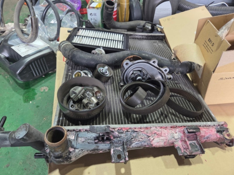 레이 RAY 1.0 부동액누수 라디에이터크랙 호스 써모스탯 워터펌프 밸트 FUCHS TITAN SYN SP 5W30 훅....