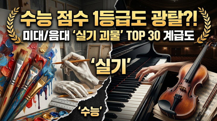  미대 음대 예체능 실기 체감 서열 TOP 30, 수능 점수로는 모르는 그들만의 계급도