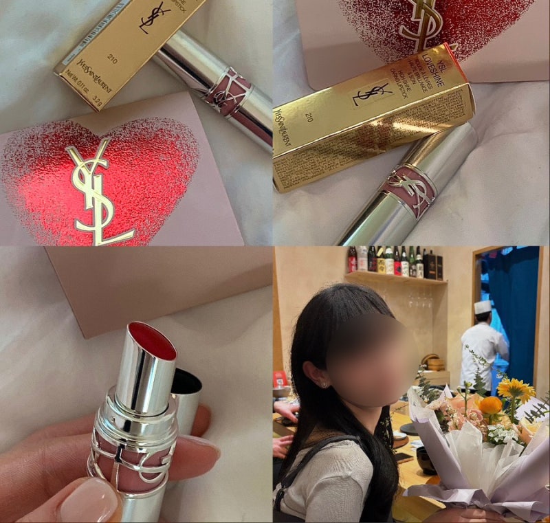 [입생로랑] 입생로랑 러브샤인 워터샤인 립스틱 210 패션레드 (촉촉립, 봄웜 립스틱, 레드립 ....