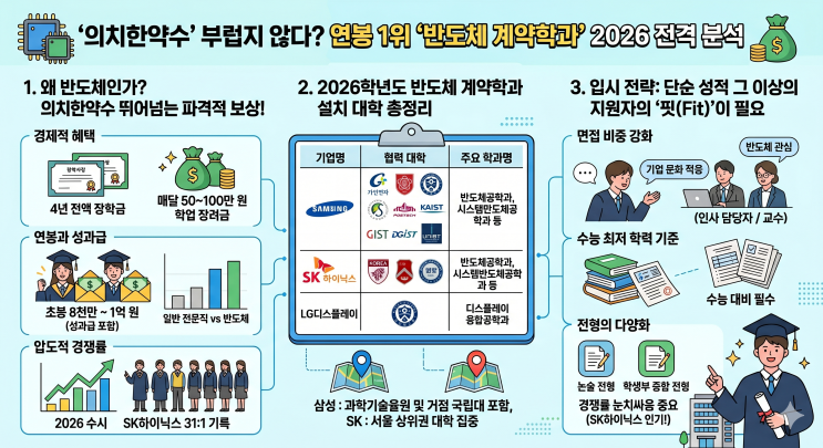  의치한약수 부럽지 않다? 연봉 1위 '반도체 계약학과' 2026 전격 분석