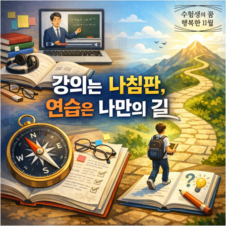  수험생 공부 자세 강의는 나침판 연습 시간 확보는 나만의 성적 향상을 위한 방법