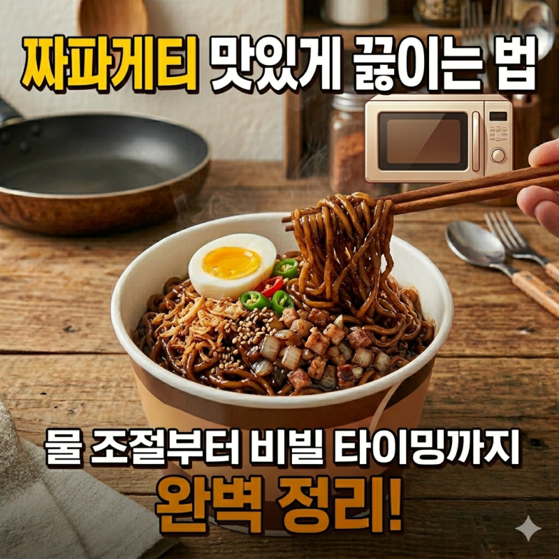 짜파게티 맛있게 끓이는 법, 물 조절부터 비빌 타이밍까지 완벽 정리