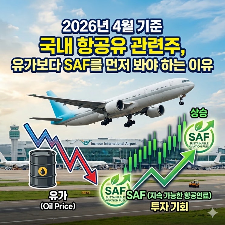  2026년 4월 기준 국내 항공유 관련주, 유가보다 SAF를 먼저 봐야 하는 이유