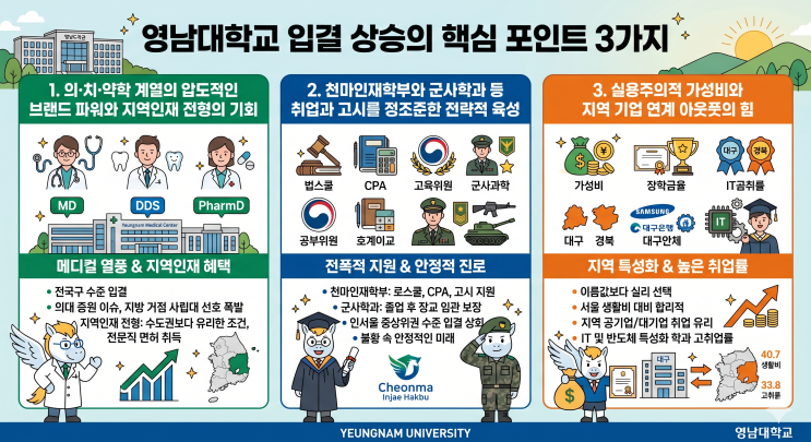  인서울은 옛말? 국숭세단 턱밑까지 추격한 영남대 간판학과의 반란