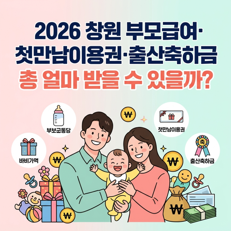 2026 창원 부모급여·첫만남이용권·출산축하금, 총 얼마 받을 수 있을까? 한눈에 정리합니다