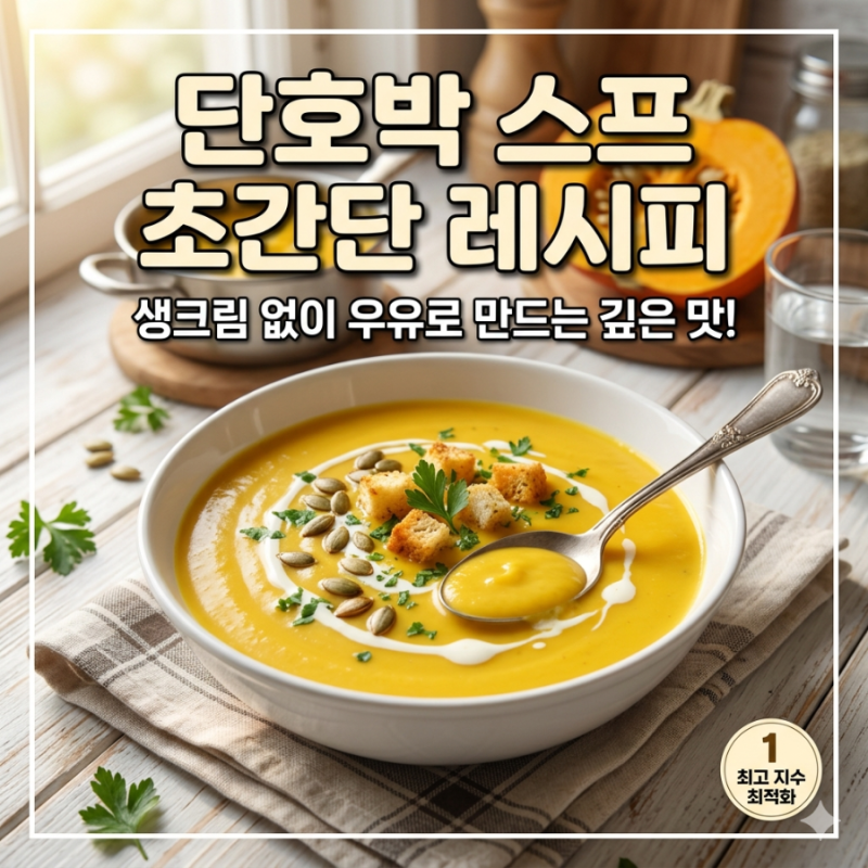 단호박 스프 만들기 : 생크림 없이 우유로 만드는 초간단 레시피 (보관법 & 꿀팁)