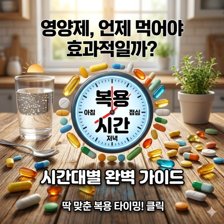  영양제 복용 시간 식전 식후 언제? 속쓰림 부작용 피하는 비타민 유산균 꿀조합 복용법