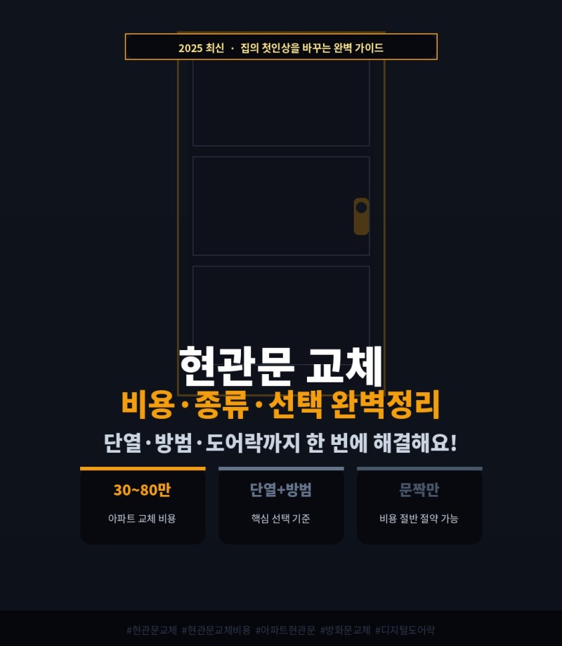 현관문 교체 비용·종류·선택 완벽정리