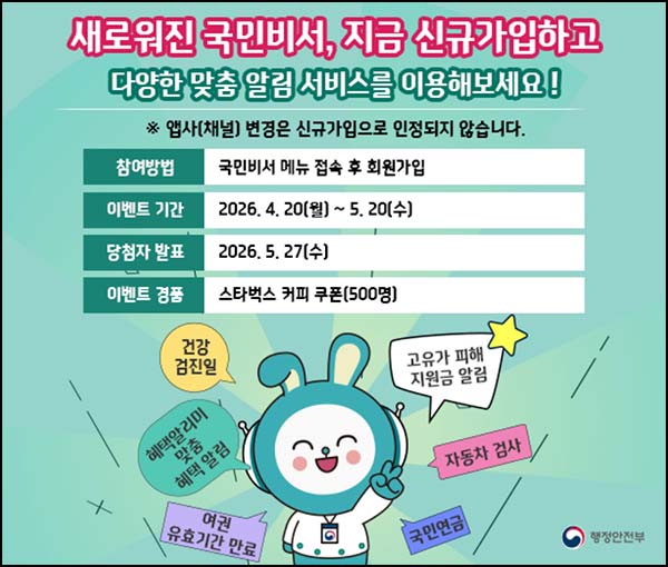  KB페이 국민비서 신규가입(스벅 500명)추첨~05.20