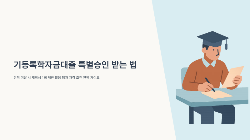 기등록학자금대출 자격 조건 성적 미달 시 특별승인 받는 법과 재학생 1회 제한 활용 팁