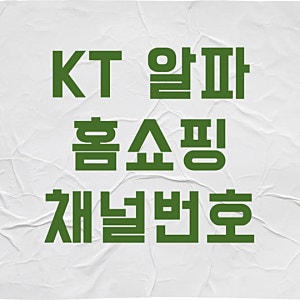 KT 알파 쇼핑 채널번호 지역별 총정리 및 편성표 확인하는 꿀팁