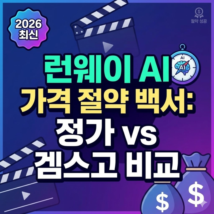  런웨이 ai 가격 정가 보고 화남, 비교 해보면 답 나옵니다