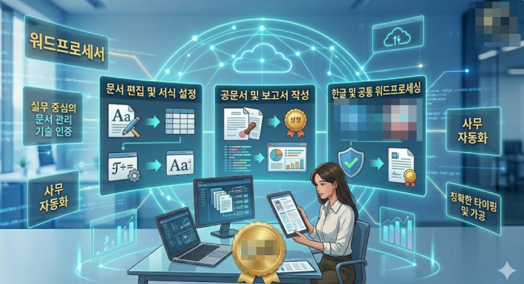  대한상공회의소 국가기술자격 워드프로세서 자격증 소개