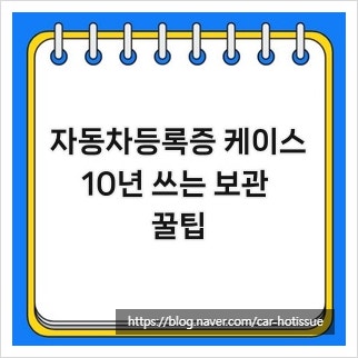 자동차등록증 케이스, 10년 쓰는 보관 꿀팁