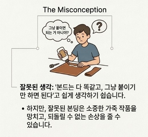 가죽공예 초보자가 가장 많이 실수하는 본딩의 모든 것