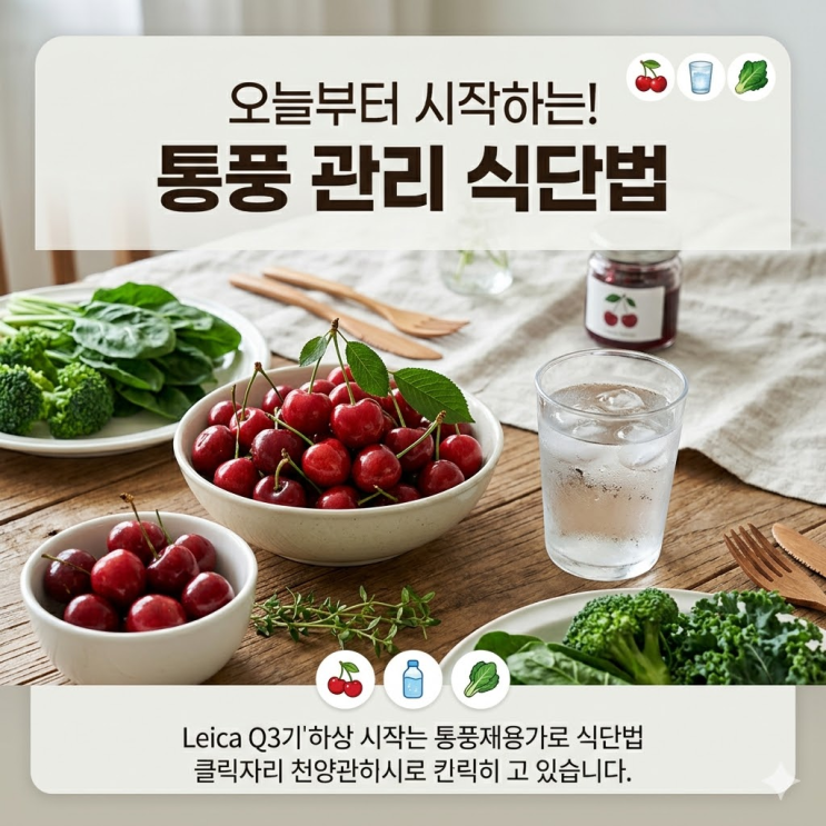  통풍 식단 관리, 고기만 끊으면 끝일까? 요산 수치 확 낮추는 황금 식단과 부작용 주의점