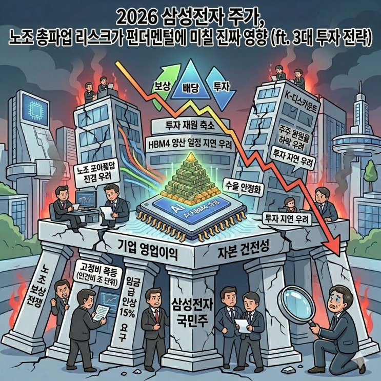  2026 삼성전자 주가, 노조 총파업 리스크가 펀더멘털에 미칠 진짜 영향 (ft. 3대 투자 전략)