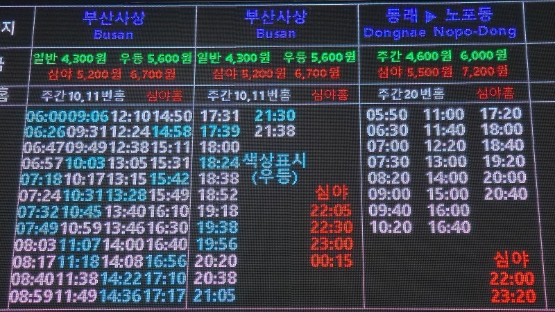 마산시외버스터미널 버스시간표(2026. 4. 18)