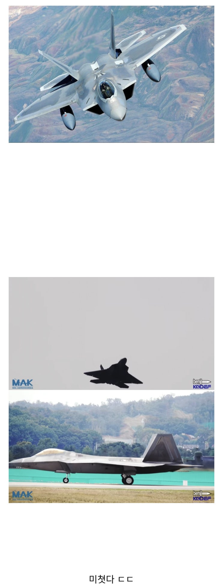  세계 1위 전투기 F-22 랩터 서울 에어쇼