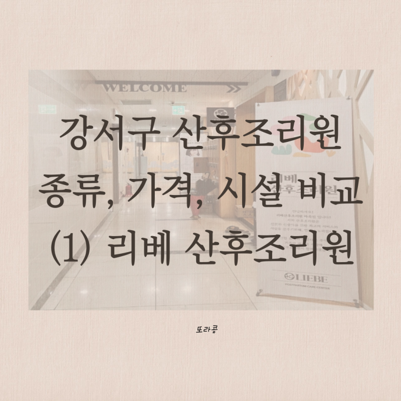 강서구 산후조리원 비교 엑셀 공유, (1)리베 산후조리원 후기