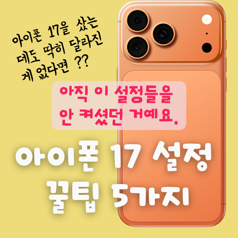 ✨아이폰 17 설정 꿀팁 5가지✨차량 모션큐부터 텍스트 대치까지 제대로 써야 본전