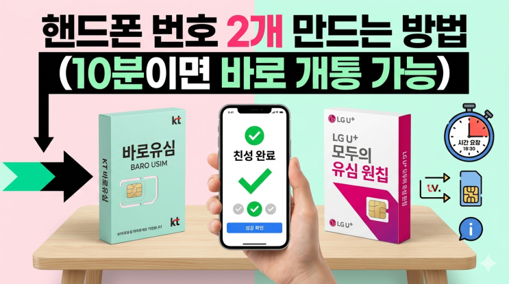  핸드폰 번호 2개 만드는 방법 (10분이면 바로 개통 가능)