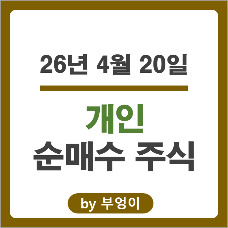개인 순매수 Top 4 : 삼성전자 삼성전기 현대자동차 대우건설 주가