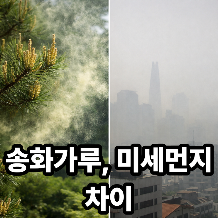  송화가루 vs 미세먼지  완벽 비교! 헷갈리면 이것만 기억하세요
