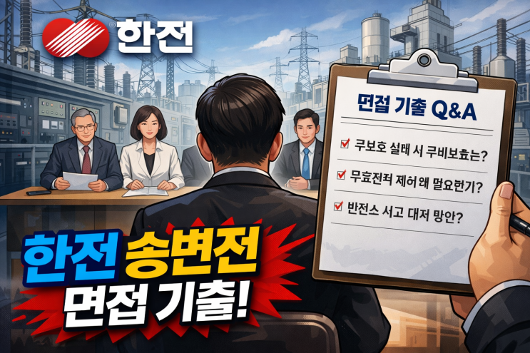  한국전력공사 송변전 면접 후기 7명, 기출 Q&A 50선 (2026 전기직 대비)