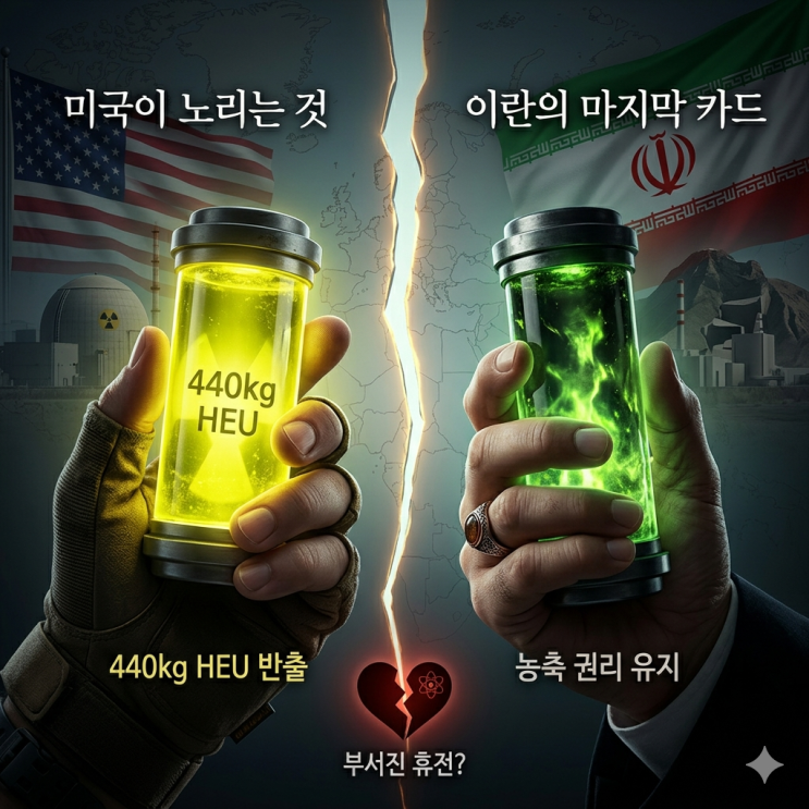 <b>미국</b> <b>이란</b> 핵 협상 440kg HEU 반출과 20년 <b>중단</b> 충돌