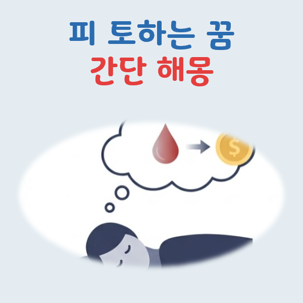 피 토하는 꿈해몽, 상황 따라 갈리는 길몽 흉몽 해석