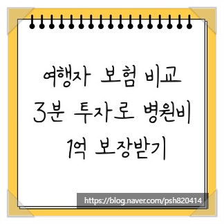 여행자 보험 비교, 3분 투자로 병원비 1억 보장받기