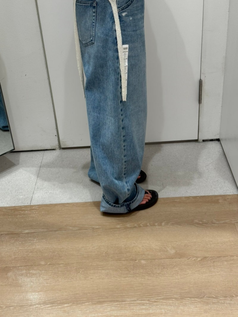 배기커브진 사이즈비교 25/26size 157cm 유니클로 롯데몰잠실 무료 수선 및 구매후기