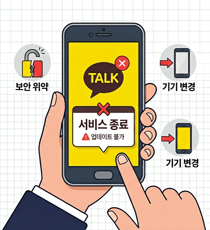 [공지] "내 카톡이 왜 안 되지?" 구형 스마트폰 카카오톡 지원 종료 모델 총정리