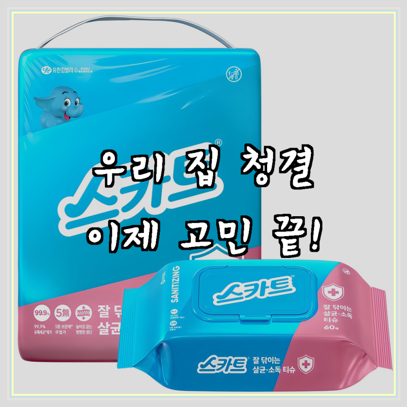 스카트 잘 닦이는 살균 소독 티슈, 써보니 정말 다르네요!