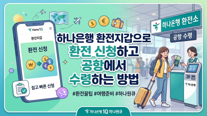 하나은행 환전지갑으로 환전 신청하고 공항에서 수령하는 방법