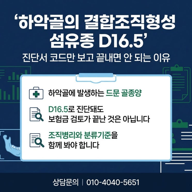  하악골 결합조직형성섬유종 Desmoplastic fibroma D165 진단비 지급은?