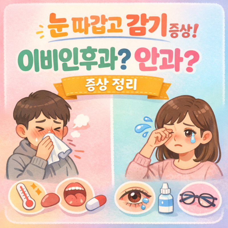 눈따갑고 감기증상 이비인후과?안과?증상정리,눈가려움 + 감기 + 비염이 같이 올까?비염 증상....